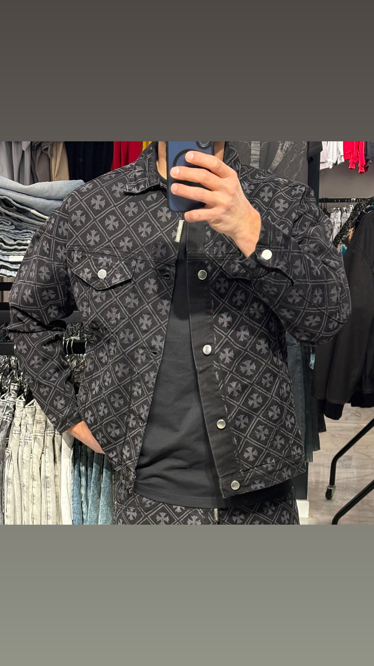 Giacchetto Denim Monogram Cianotic