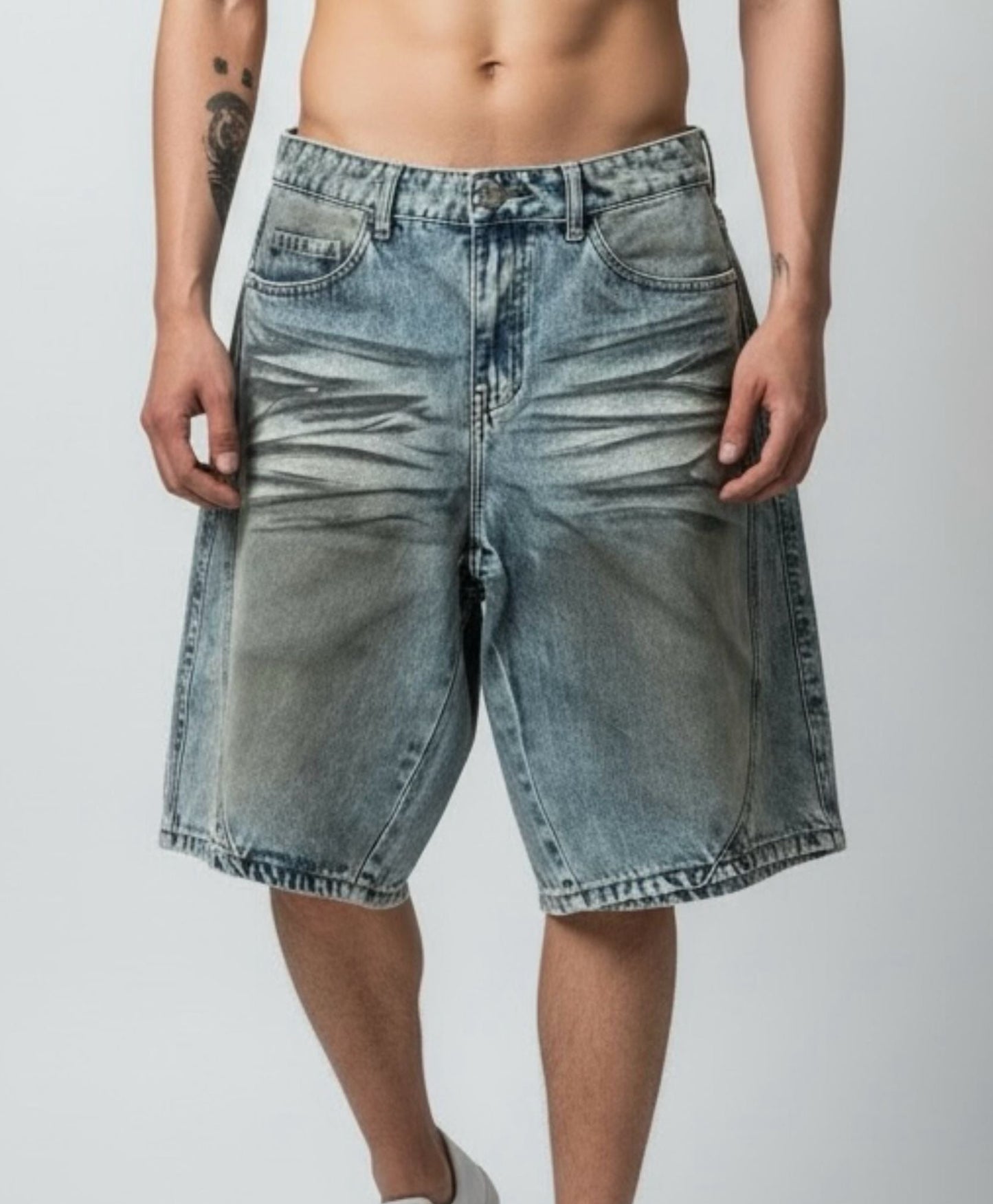 Bermuda Denim Baggy Striato