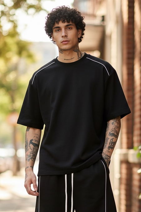 T-Shirt Riga sulla Spalla