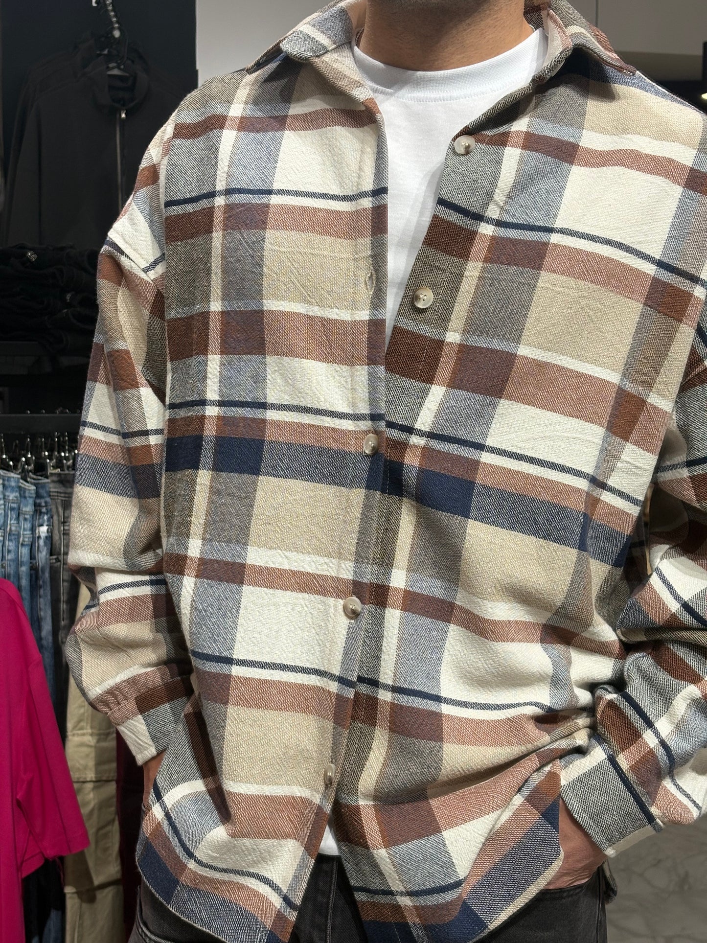 Camicia overshit beige