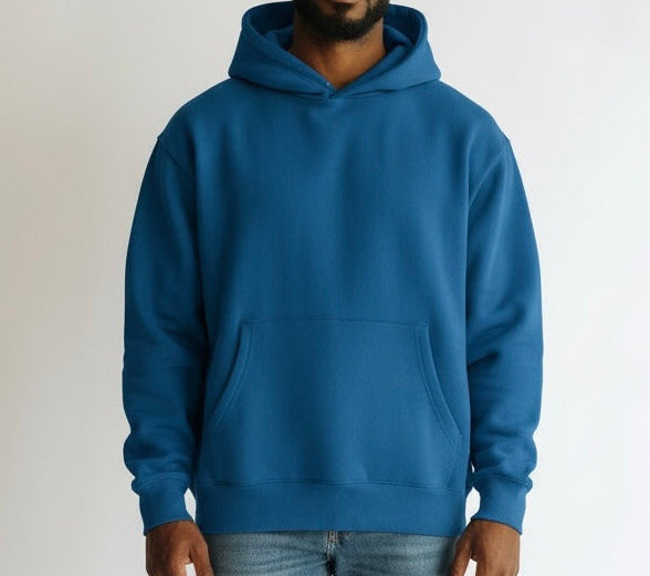 Felpa doppio cotone petrolio