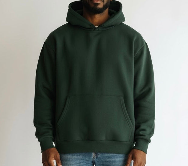 Felpa doppio cotone verde bosco