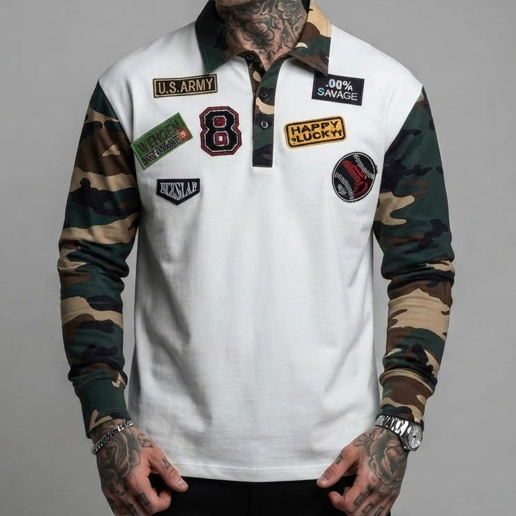 Polo Manica Lunga Militare Streetwear