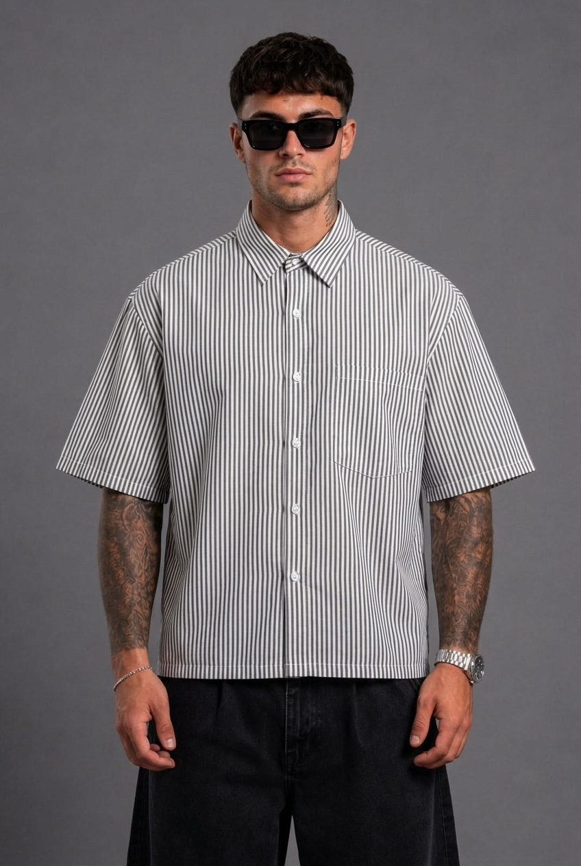 Camicia a Righe Crop