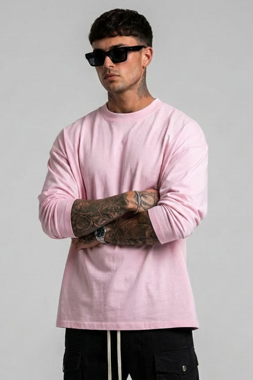 Maglia manica lunga rosa
