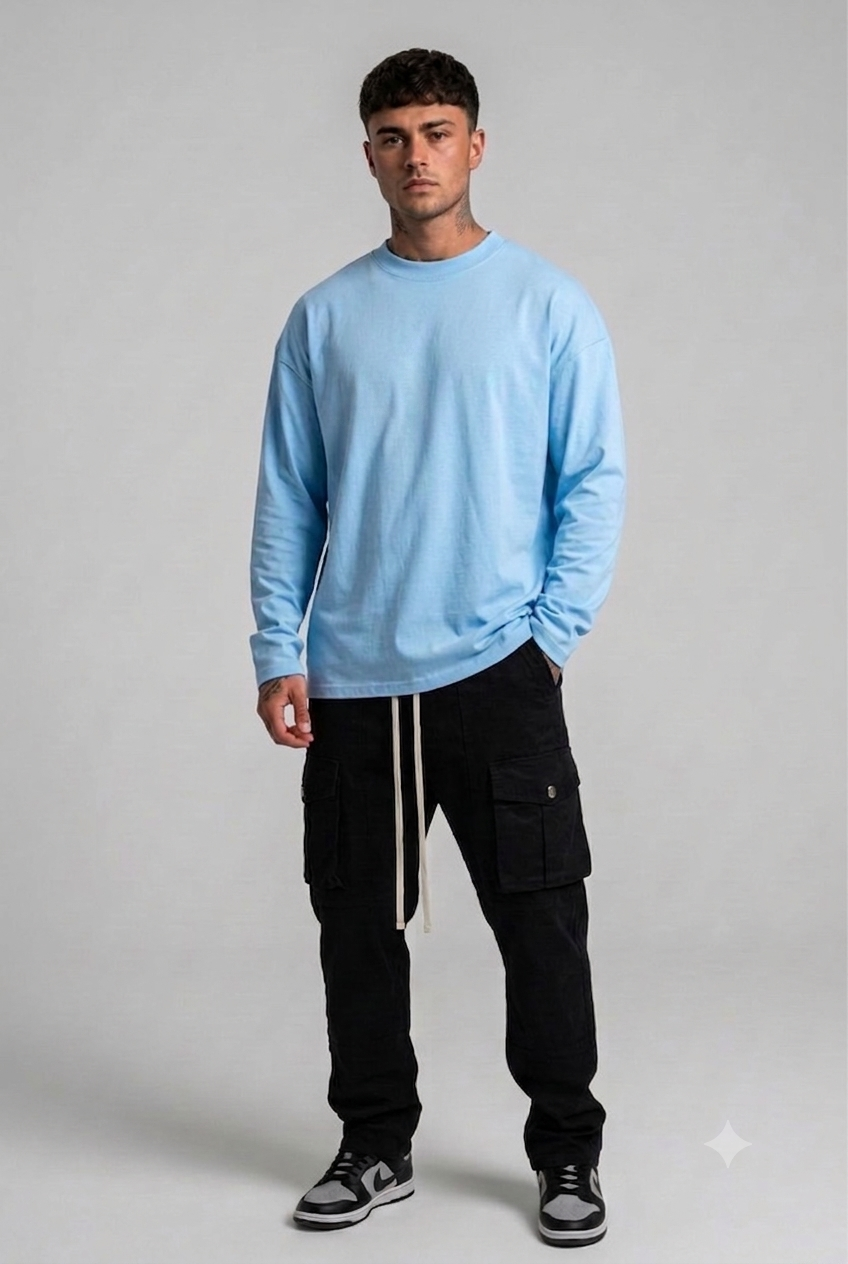 Maglia manica lunga celeste