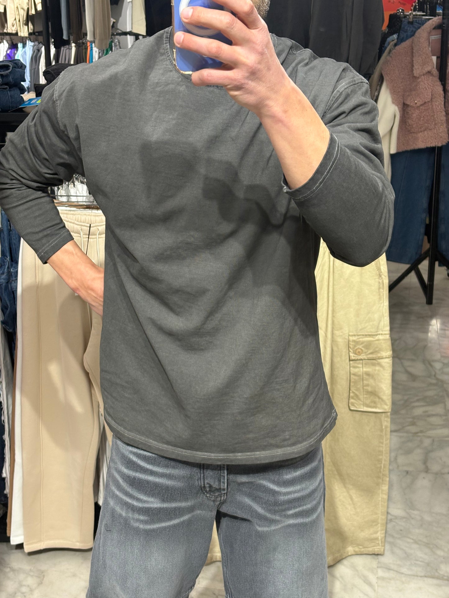 Maglietta manica lunga slavata