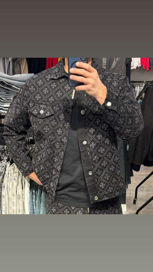 Giacchetto Denim Monogram Cianotic