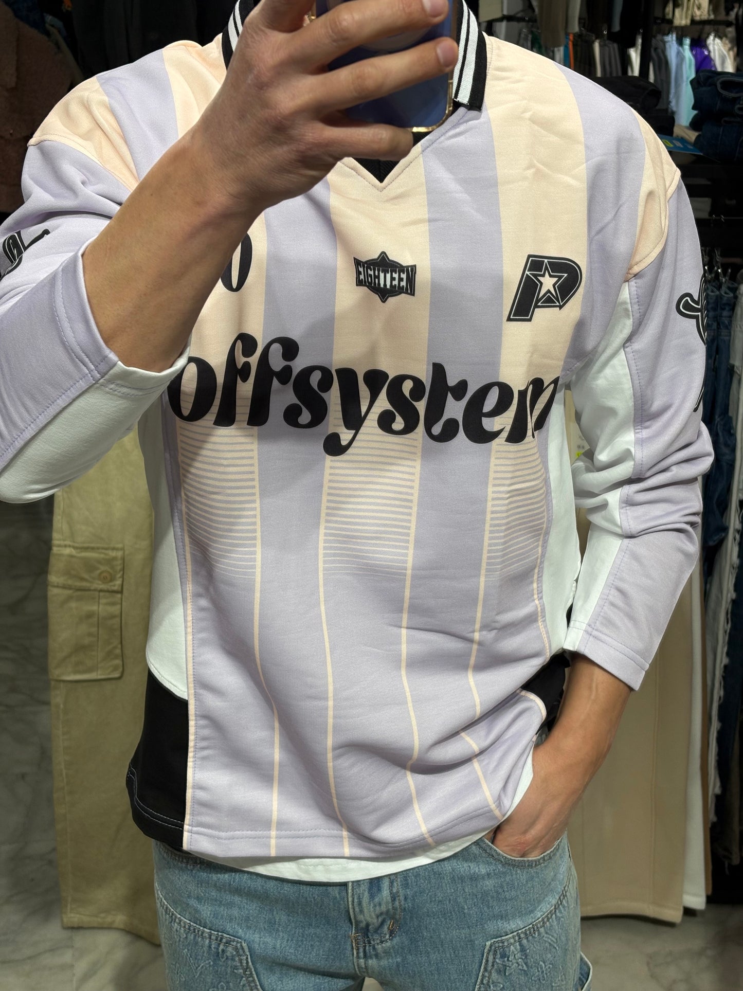 Maglia "OFFSYSTEM 90" – Lilac & Cream Retro Jersey