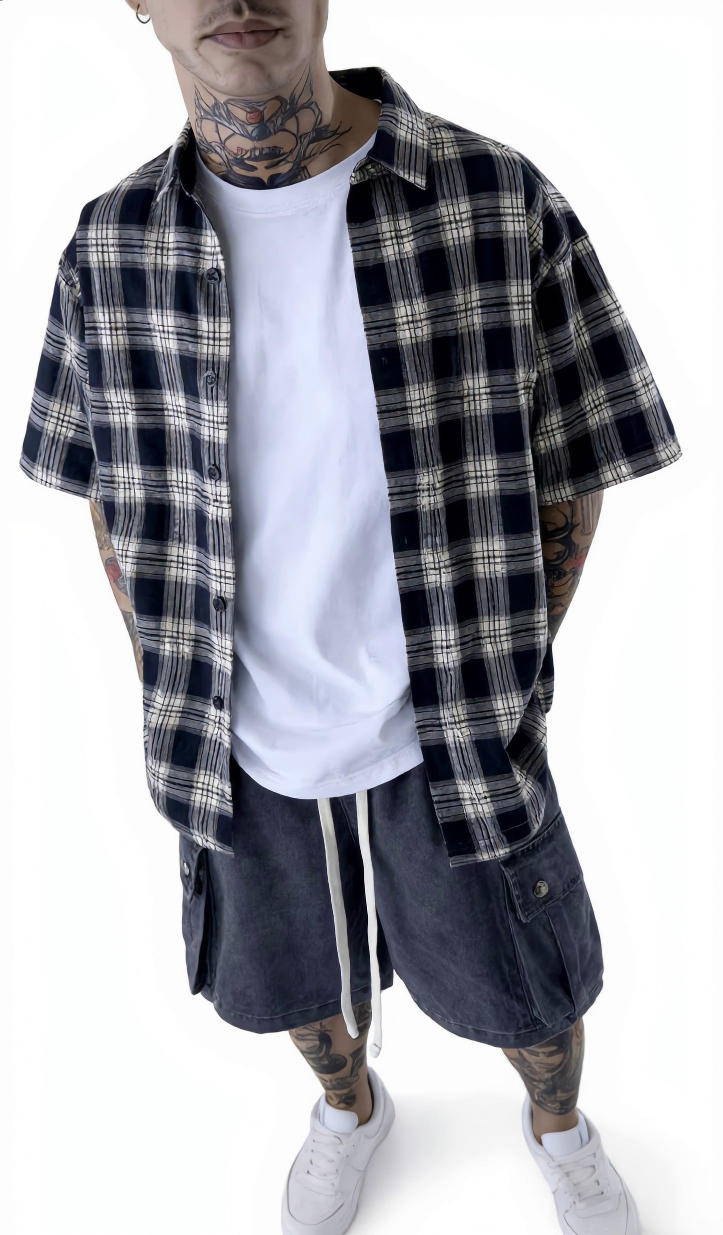 Camicia a Quadri Nera