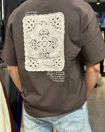 T-shirt stampa dietro Brown