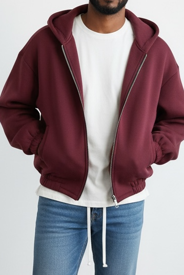 Felpa doppio cotone Bordeaux