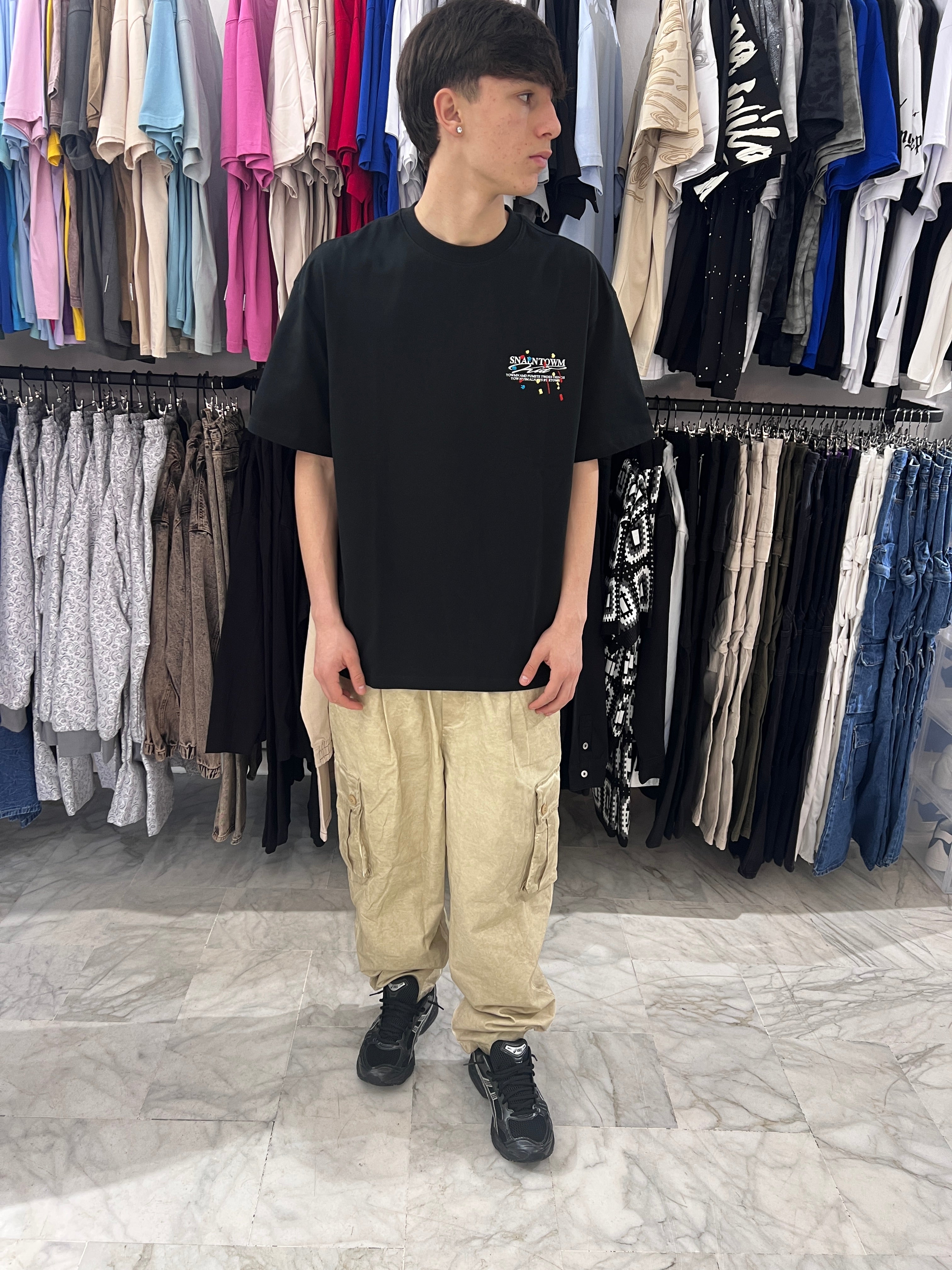 Pantalone cargo slavato