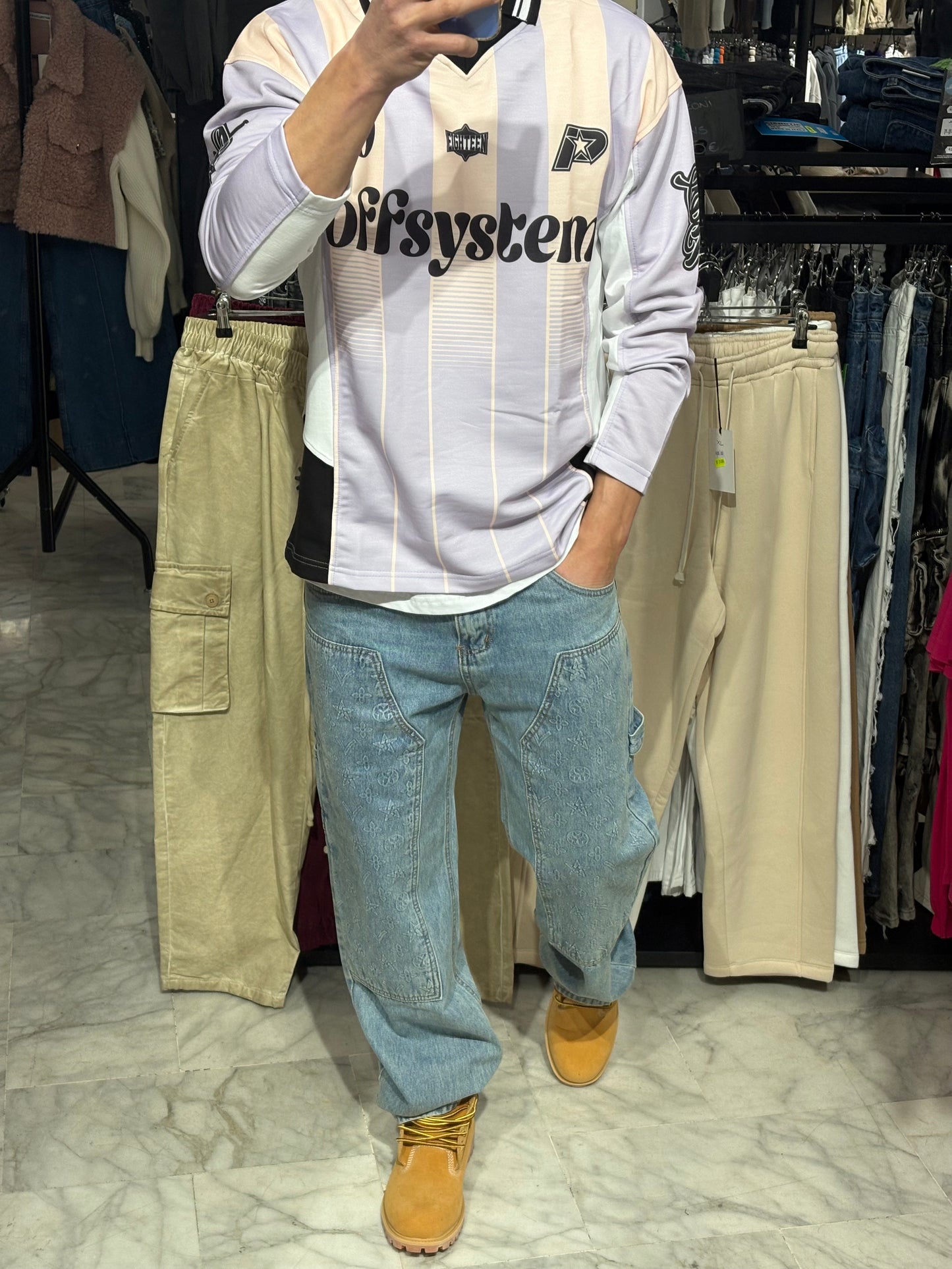 Maglia "OFFSYSTEM 90" – Lilac & Cream Retro Jersey