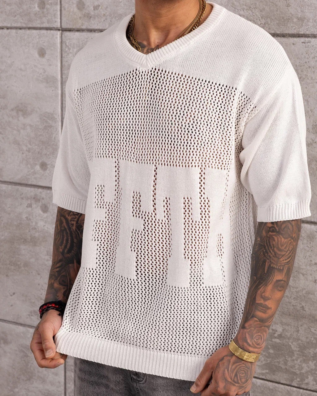 TSHIRT MAILLE CROCHET