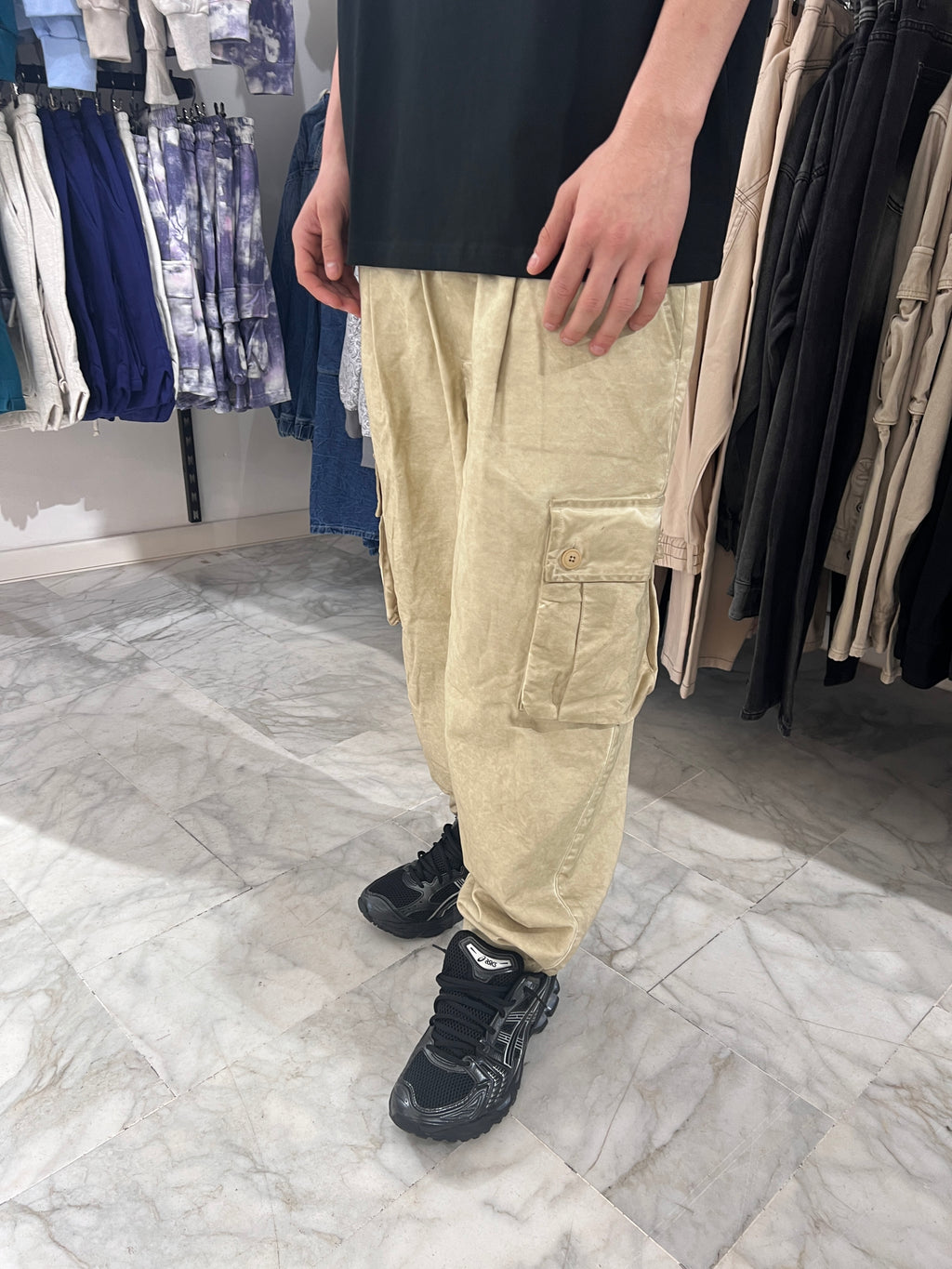 Pantalone cargo slavato
