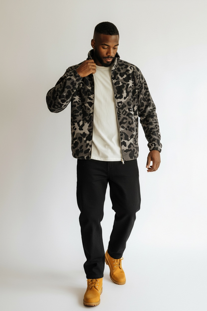 Giacca imbottita leopardata