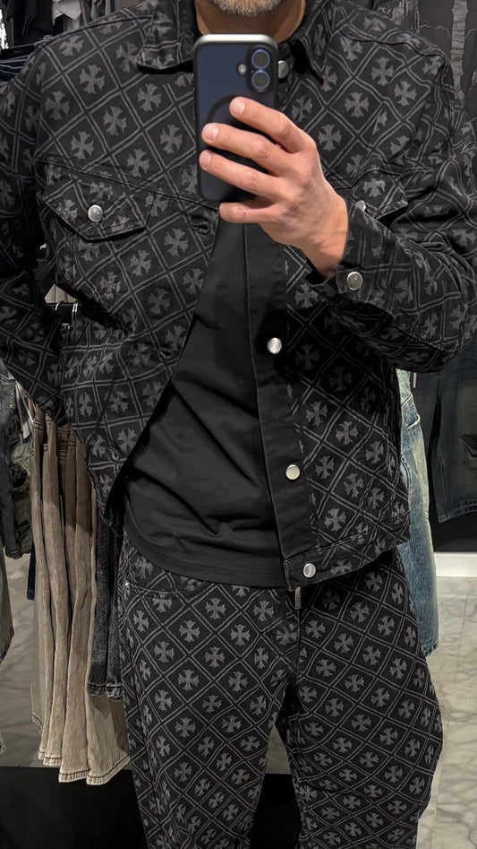 Giacchetto Denim Monogram Cianotic