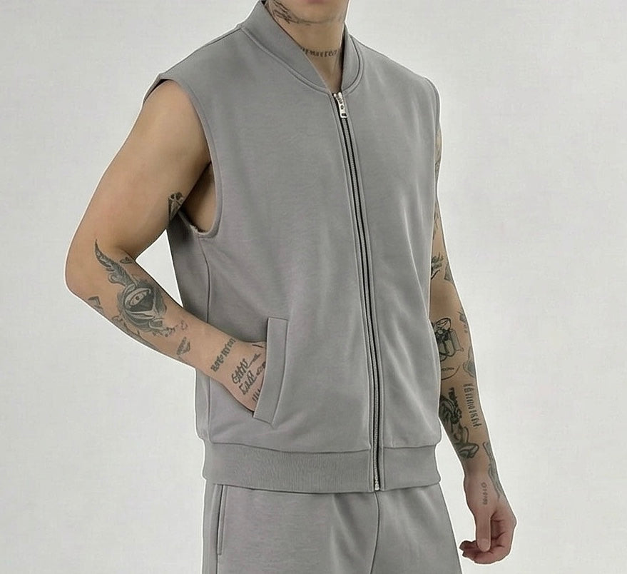 Gilet cotone grigio