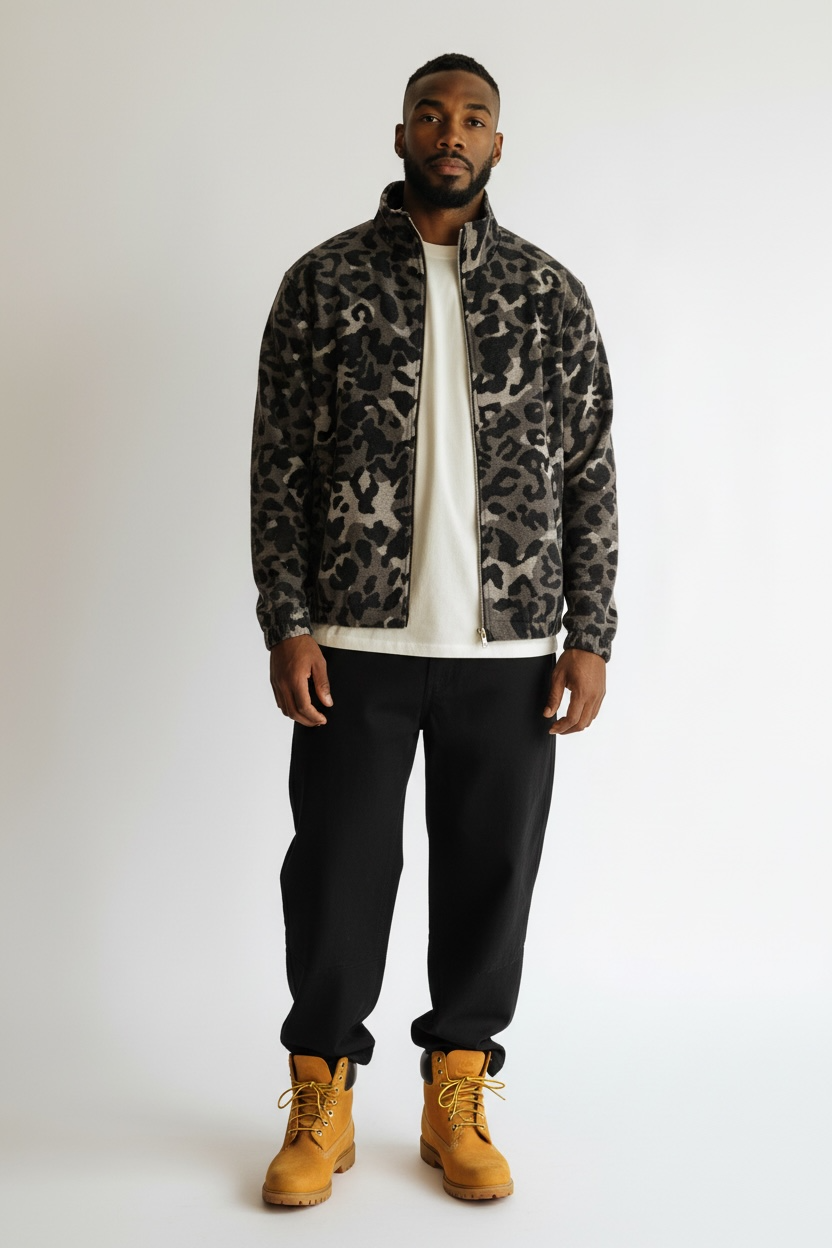 Giacca imbottita leopardata