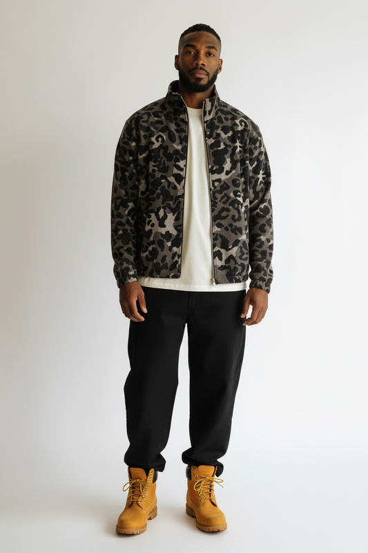 Giacca imbottita leopardata