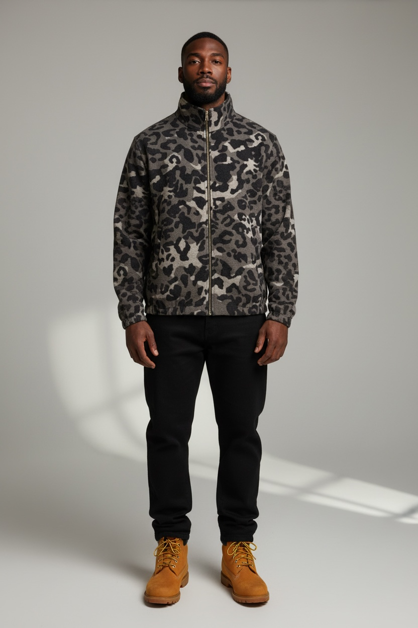 Giacca imbottita leopardata