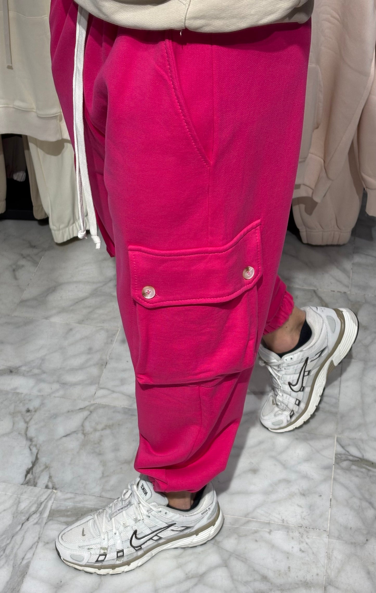 Pantalone cargo fucsia