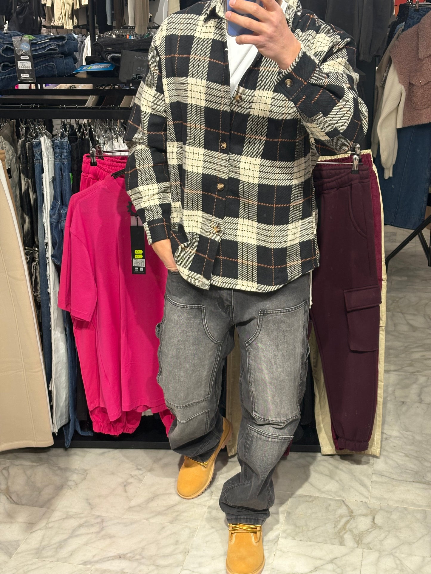 Camicia a quadri marrone