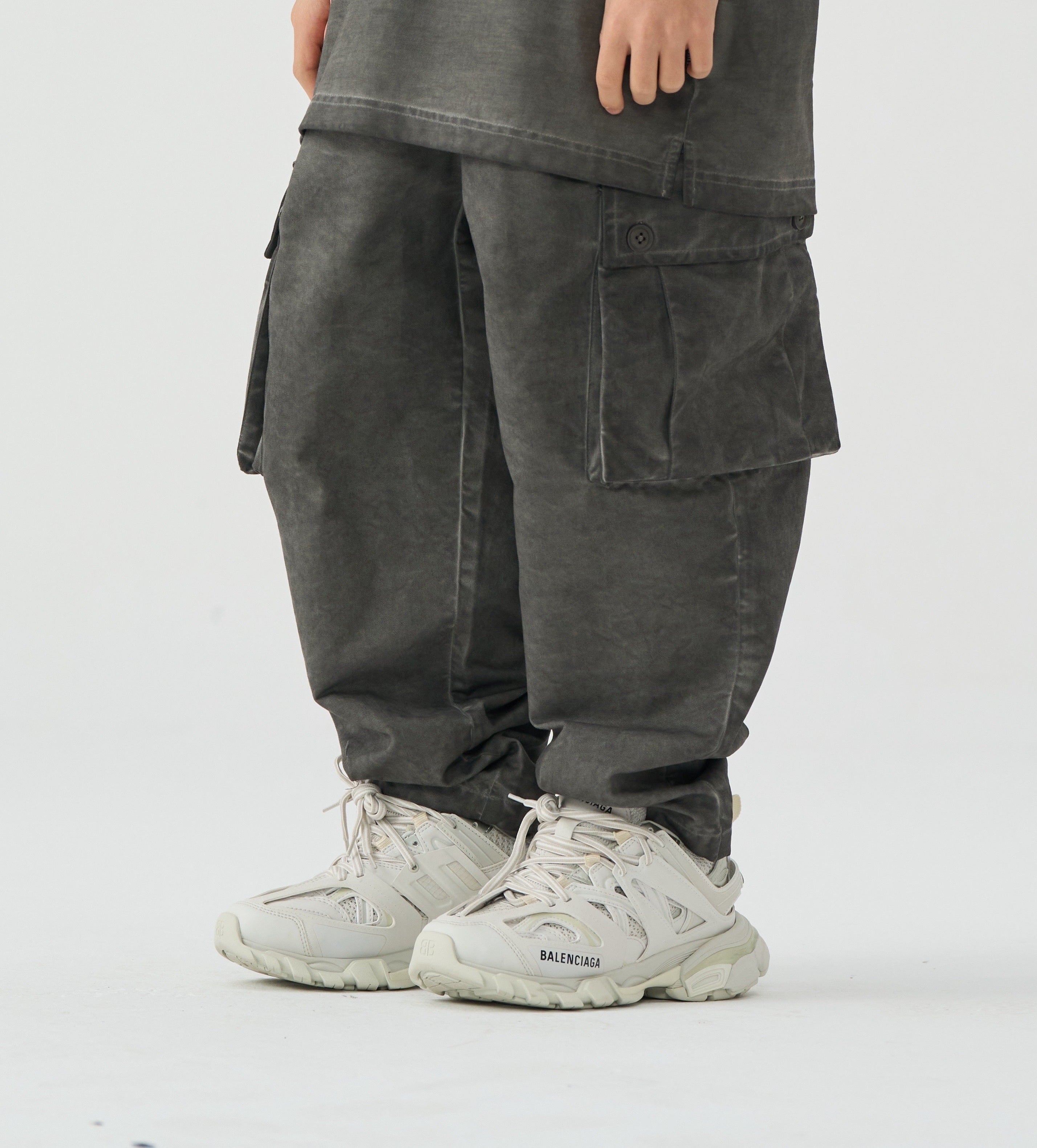 Pantalone cargo slavato