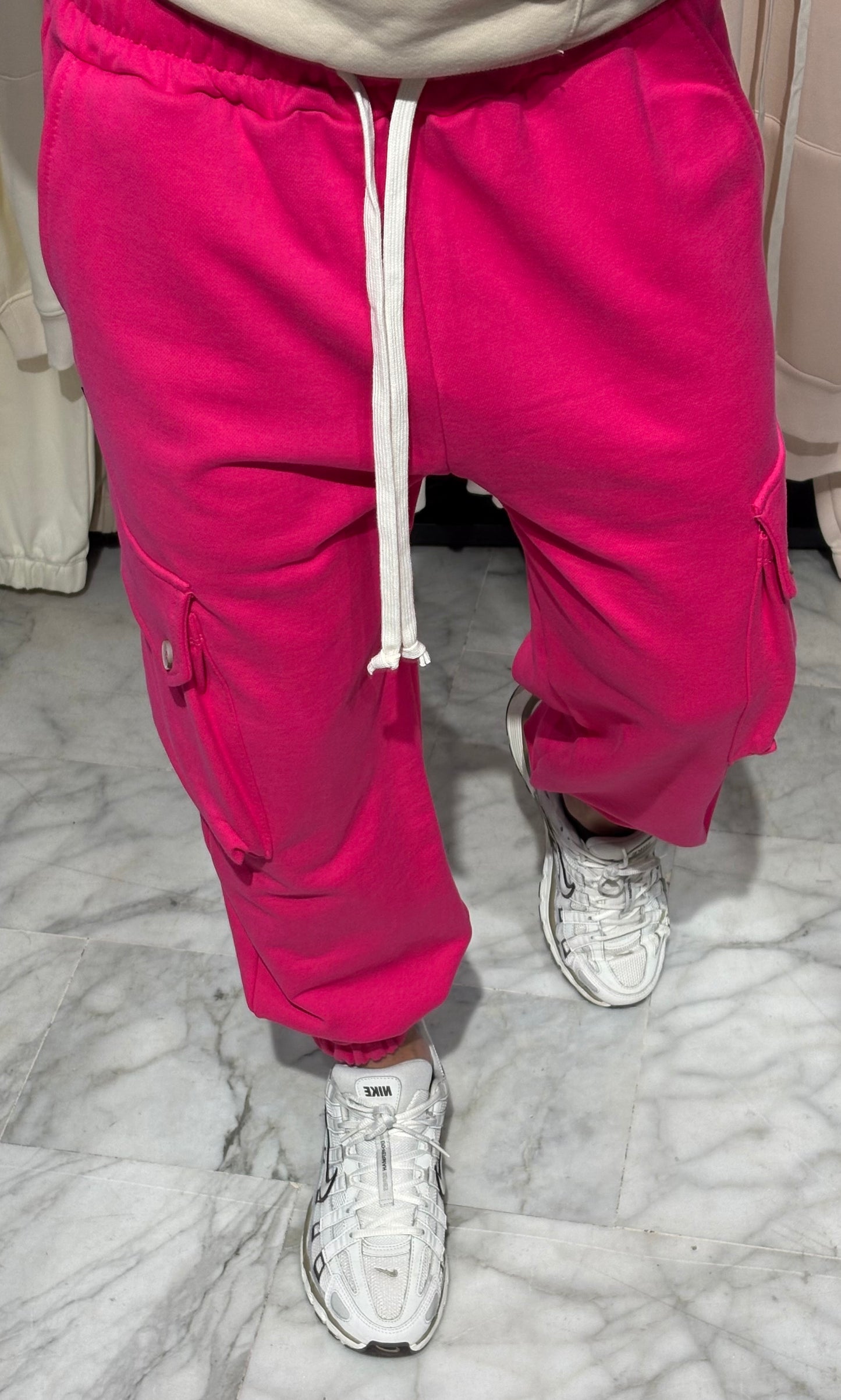Pantalone cargo fucsia