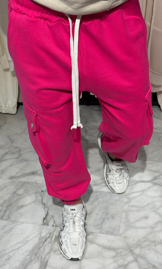 Pantalone cargo fucsia