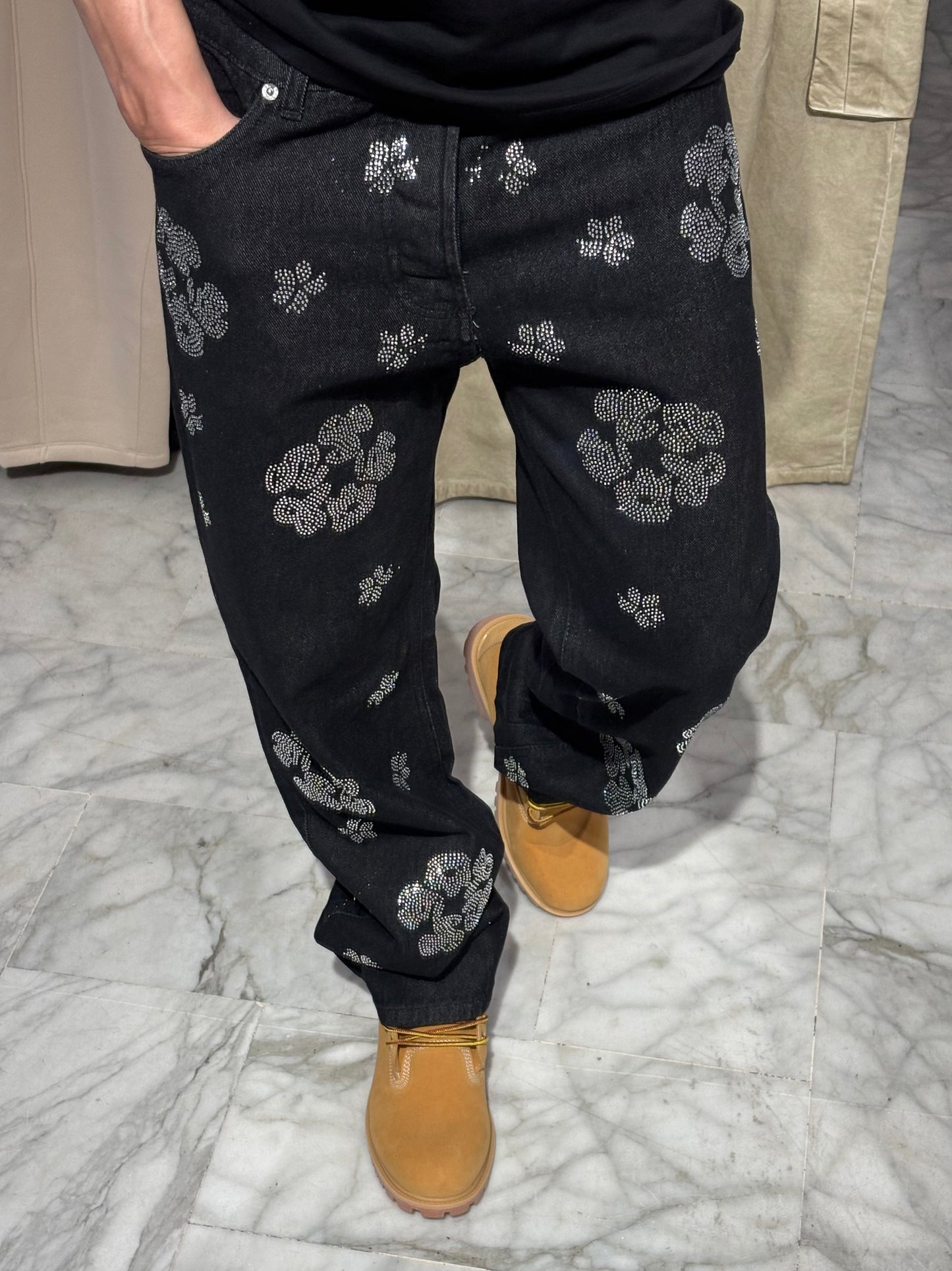 Denim Baggy Fiori. PS2040