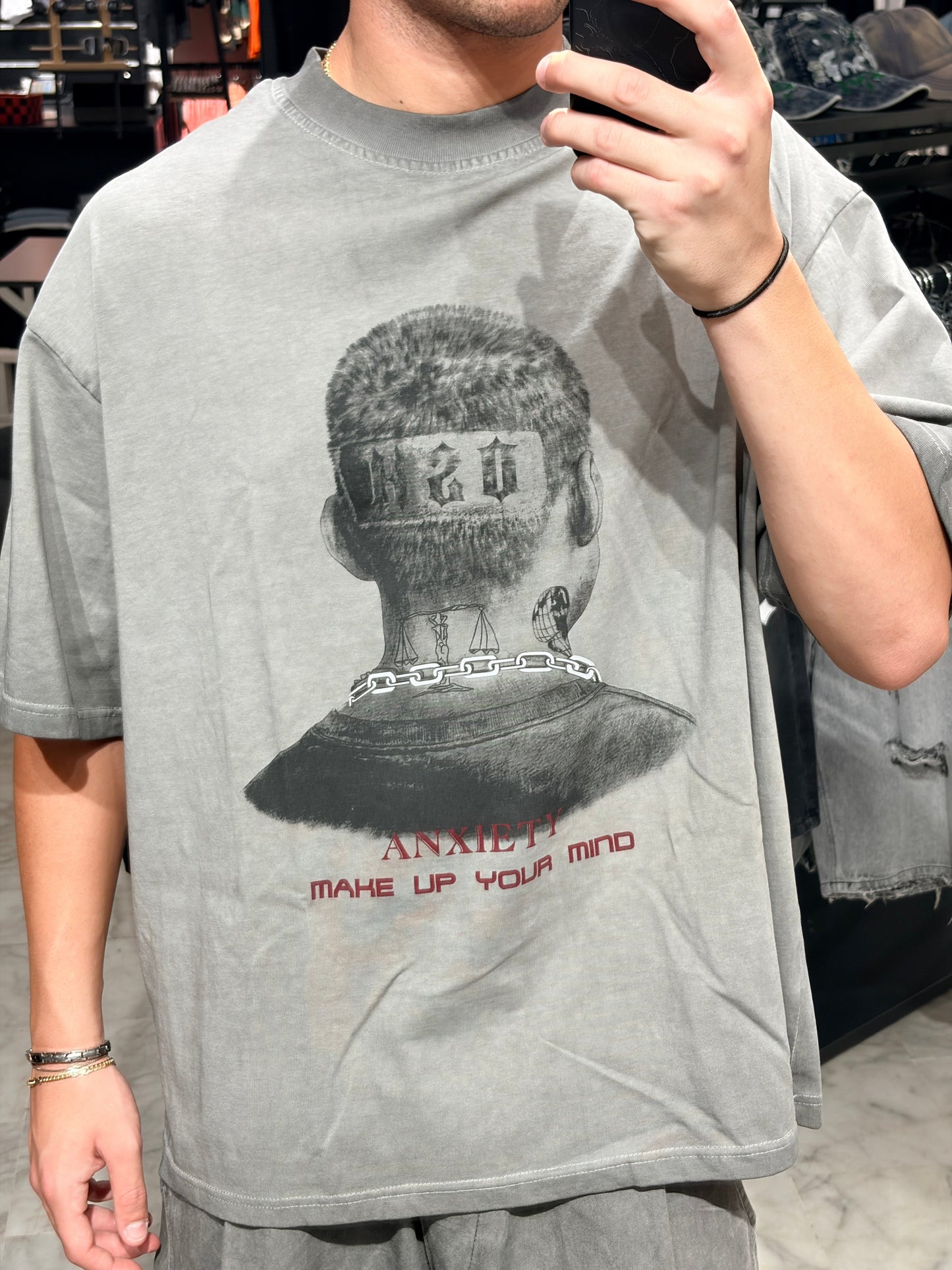 T -Shirt  Anxiety grigio chiaro