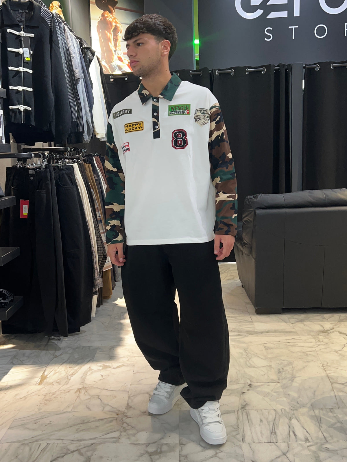 Polo Manica Lunga Militare Streetwear