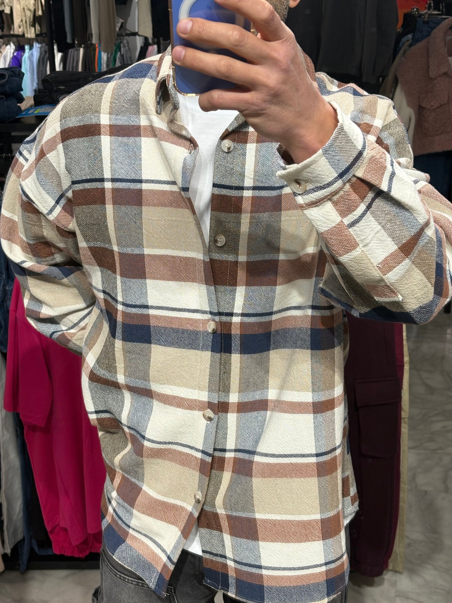 Camicia overshit beige