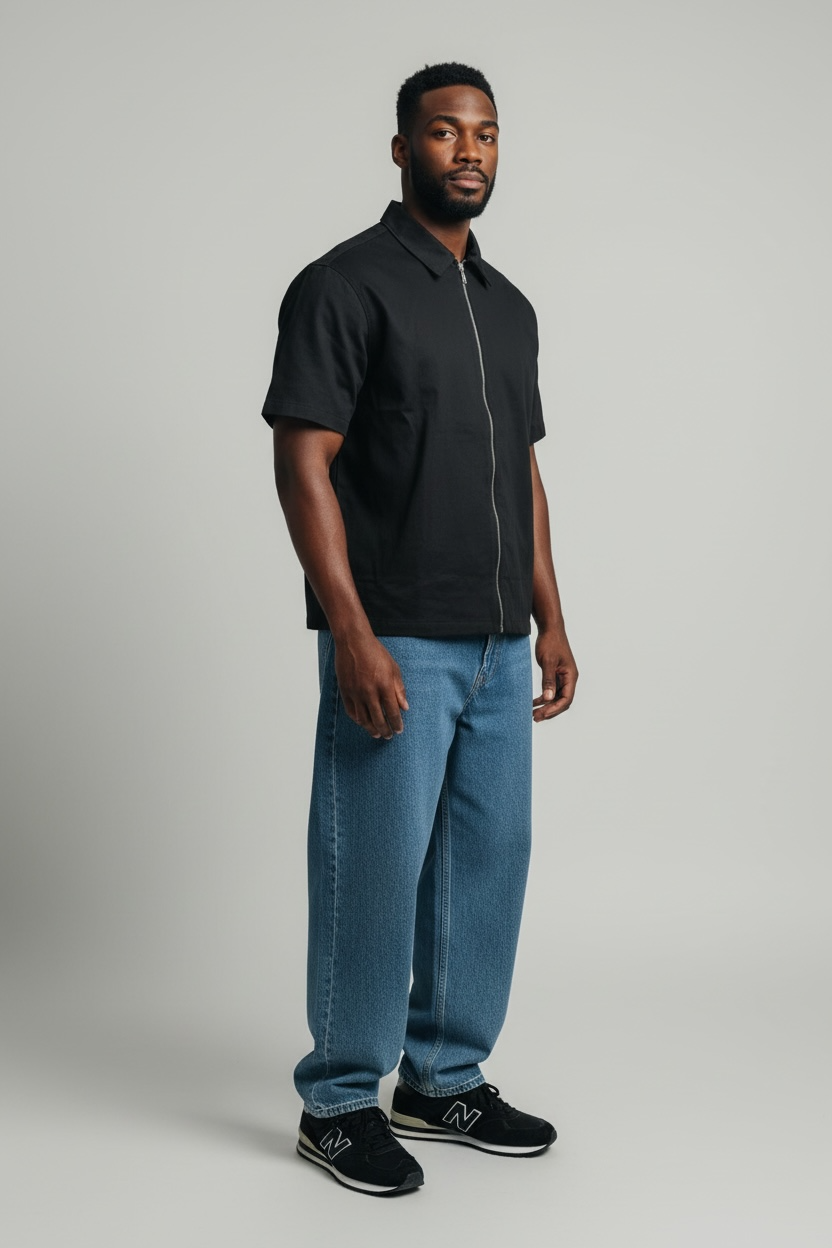 Camicia con zip Davide Homme