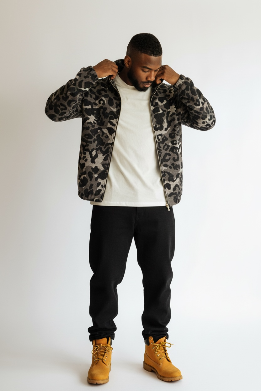 Giacca imbottita leopardata