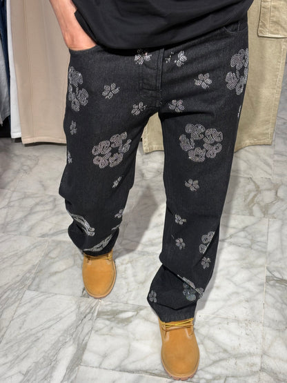 Denim Baggy Fiori. PS2040
