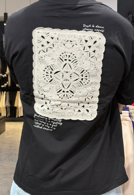 Maglietta con Stampa Dietro Black