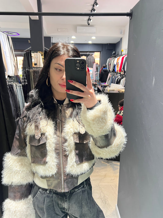 Bomber con pelliccia Bronzo