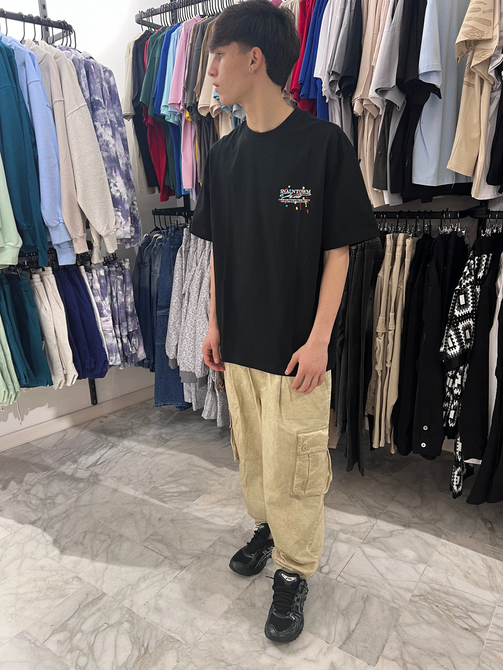 Pantalone cargo slavato