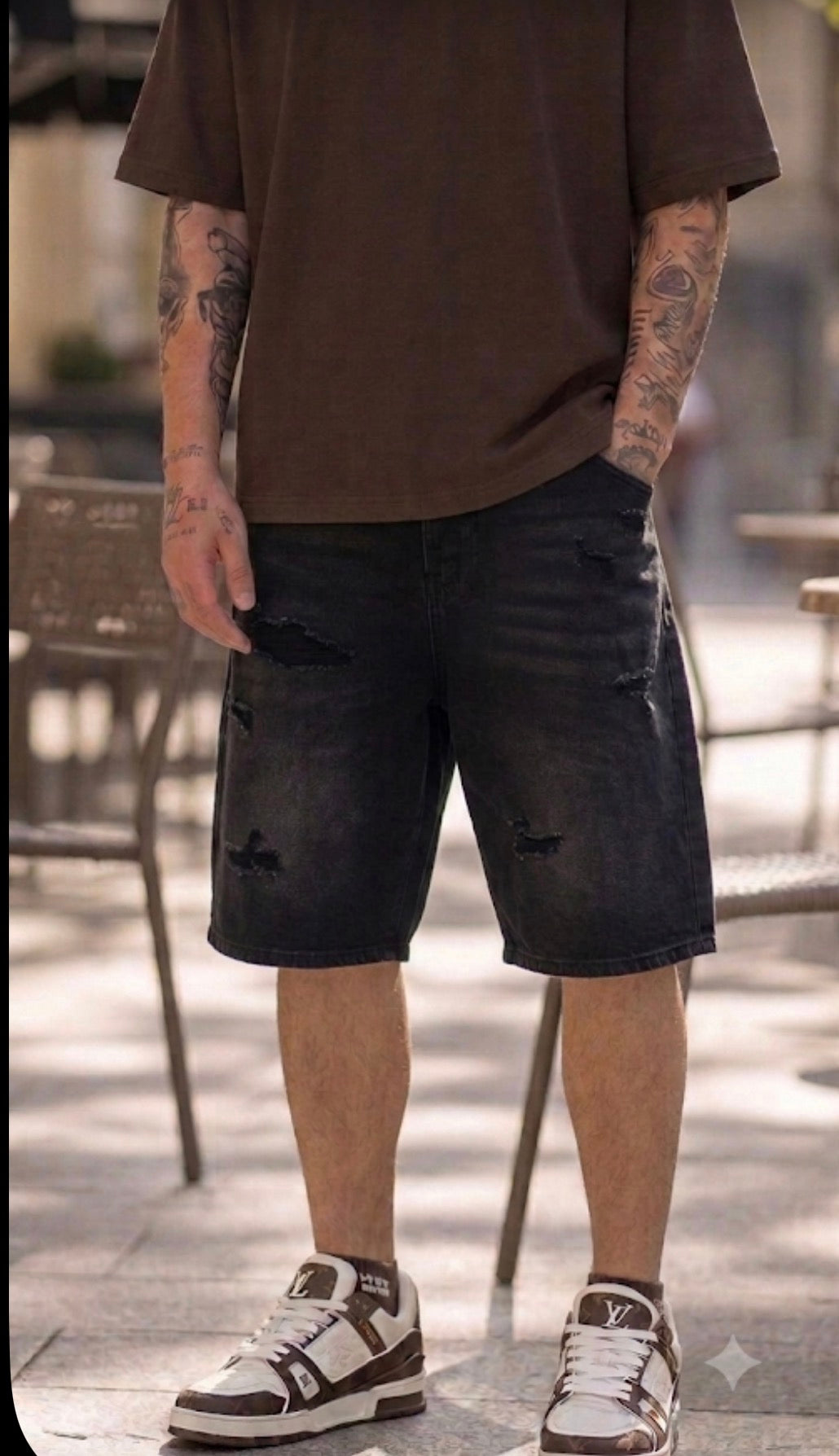 Bermuda Denim Baggy Black