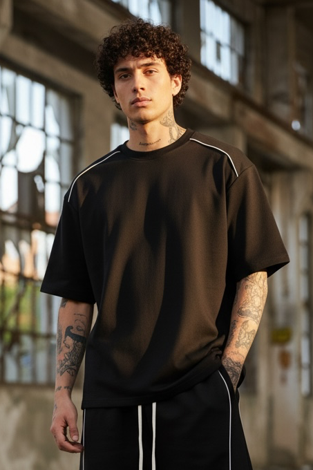 T-Shirt Riga sulla Spalla