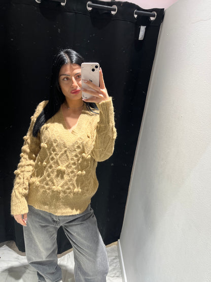 LIGHT CAMEL SWEATER (WITH EMBROIDERY) WOMEN