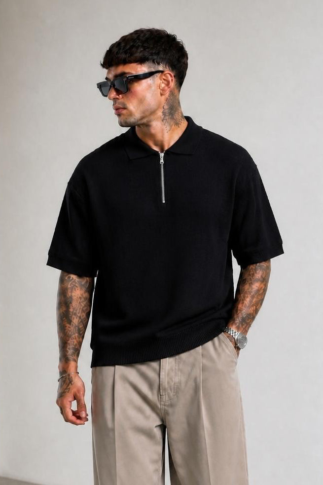 Polo in Maglia a Mezza Zip