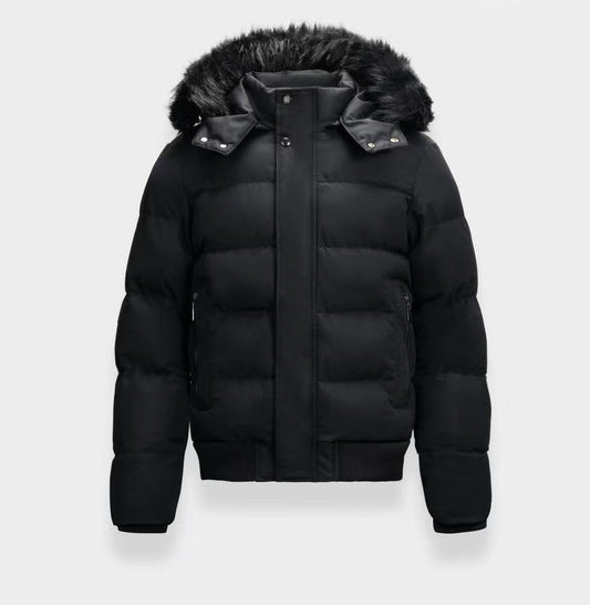 Bomber con pelliccia Total black