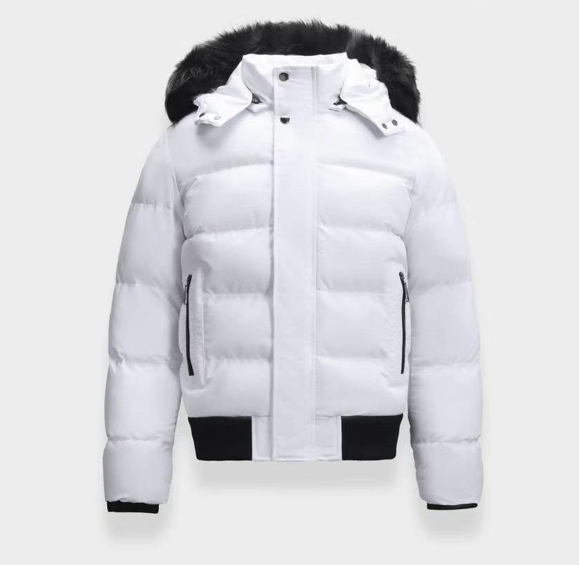 Bomber con pelliccia white