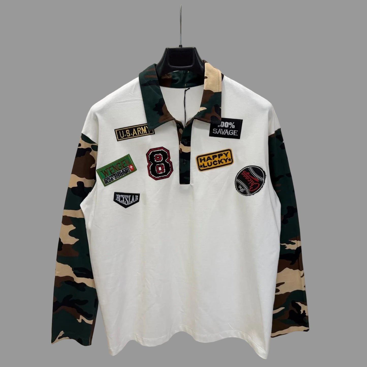 Polo Manica Lunga Militare Streetwear