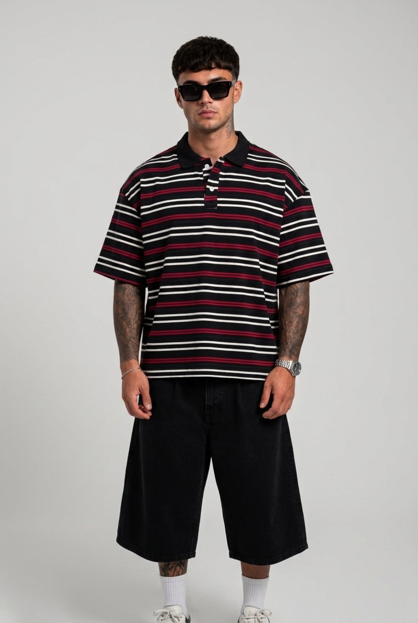 Polo a Righe Bordo’/nero