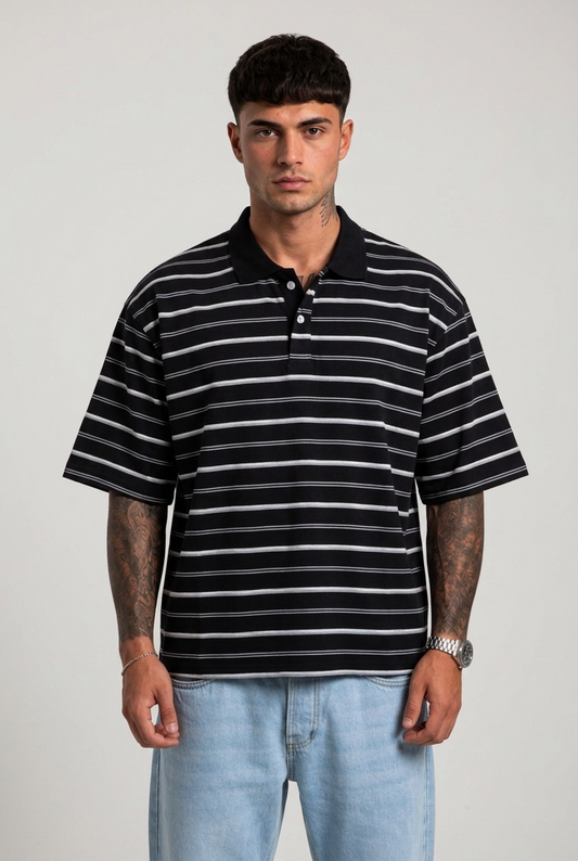 Polo a righe Black/ White